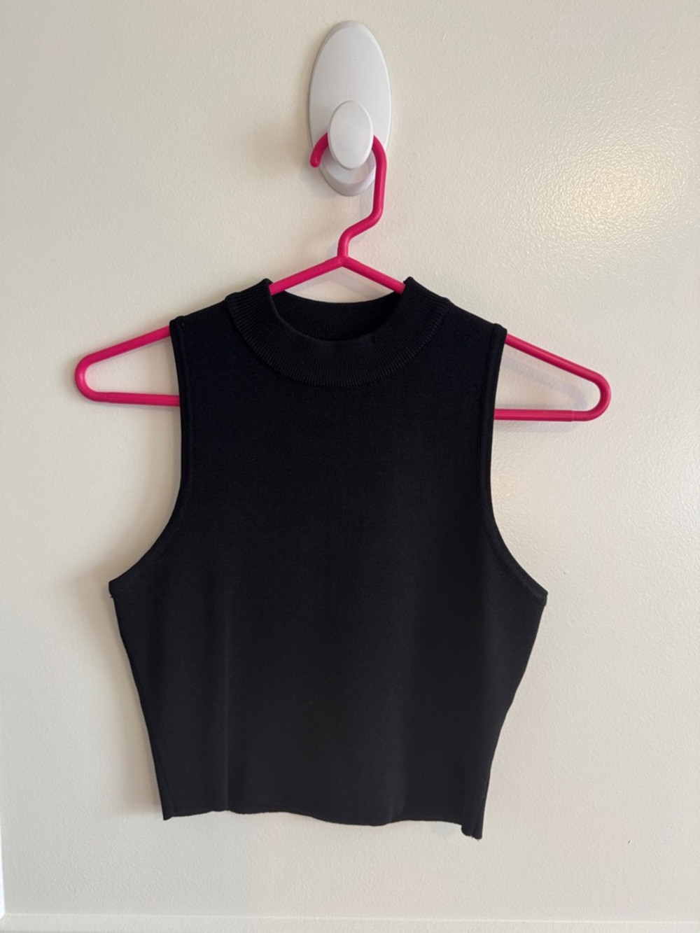 Carmar Black Mock Neck Sleeveless Crop Top